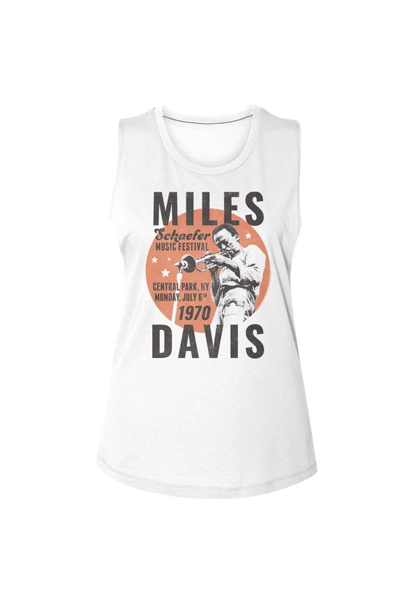 Miles Davis 1970 Circle White Women's Muscle Tank Top