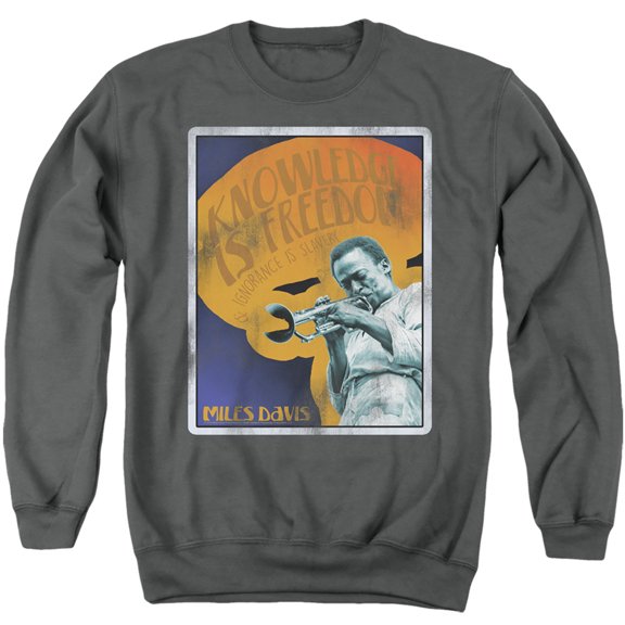 Miles Davis Knowledge And Ignorance Adult Crewneck Sweatshirt Charcoal