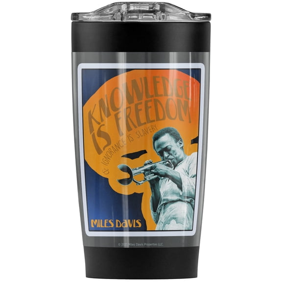 Miles Davis/Knowledge And Ignorance Stainless Steel Tumbler 20 oz Coffee Travel Mug/Cup, Vacuum Insulated & Double Wall with Leakproof Sliding Lid | Great for Hot Drinks and Cold Beverages