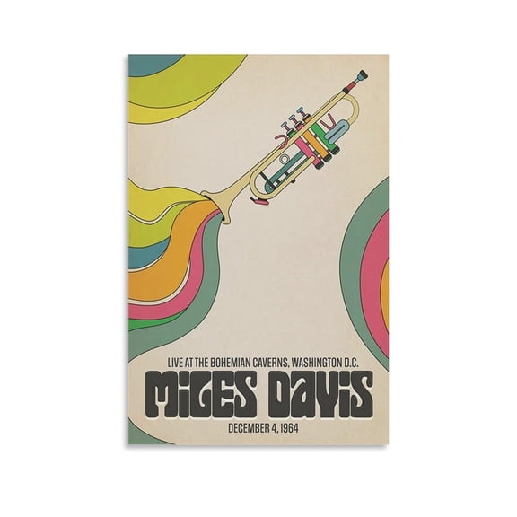 Miles Davis Live in Washington DC Canvas Poster Wall Decorative Art Painting Living Room Bedroom Decoration Gift