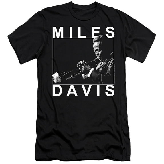 Miles Davis Monochrome Adult 30/1 T-Shirt Black