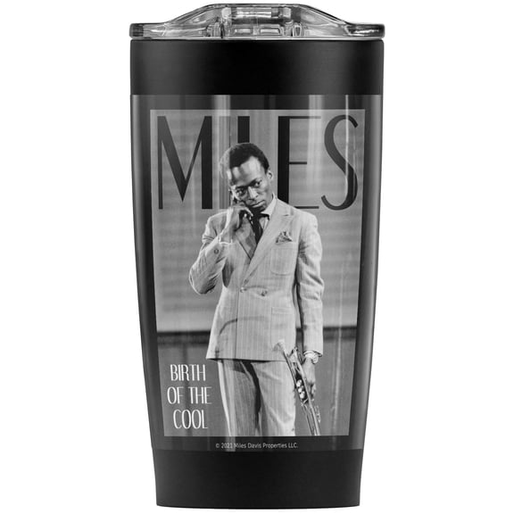 Miles Davis/Simply Cool Stainless Steel Tumbler 20 oz Coffee Travel Mug/Cup, Vacuum Insulated & Double Wall with Leakproof Sliding Lid | Great for Hot Drinks and Cold Beverages