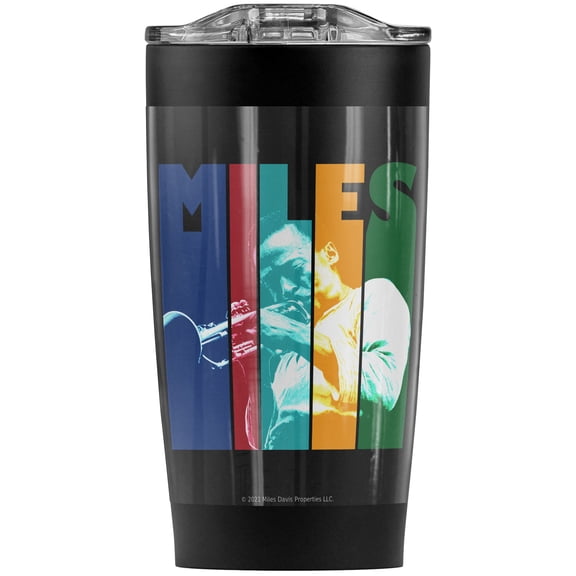 Miles Davis Stainless Steel Tumbler 20 oz Coffee Travel Mug/Cup, Vacuum Insulated & Double Wall with Leakproof Sliding Lid | Great for Hot Drinks and Cold Beverages