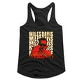 thumbnail image 1 of Miles Davis Warped Text Black Women's Slim Fit Racerback Tank Top, 1 of 2