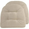 thumbnail image 1 of Non-Slip Tufted Chair Cushions for Dining Room, Kitchen and Office Use, U-Shaped Skid-Proof Seat Pad, 15x16 Inches, 2 Pack, Stone, 1 of 6