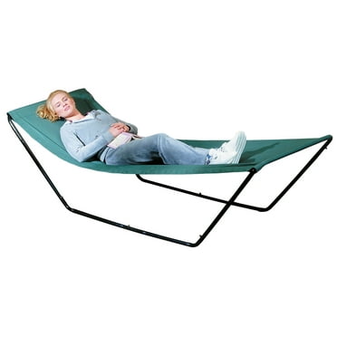 Miles Kimball Outdoor Foldable Freestanding Portable Hammock, 88" L x 28" W x 25" H, Nylon Fabric with Steel Stand