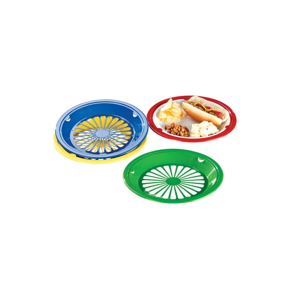 Miles Kimball Plastic Paper Plate Holders - Set Of 8 Assorted Colors