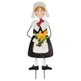 thumbnail image 1 of Miles Kimball Pilgrim Girl Metal Lawn Stake by Maple Lane Creations, Thanksgiving Yard Décor, 1 of 3