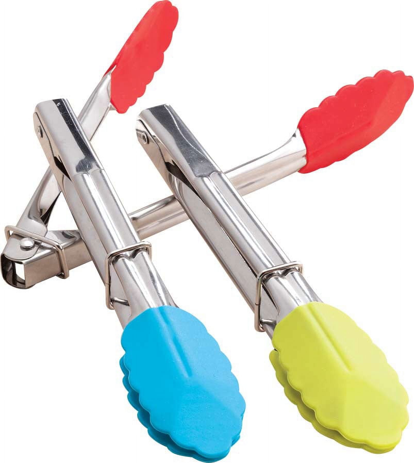 YANDIDI Miles Kimball Silicone Stainless Steel Food Tongs, 7 inch, Set Of 1979