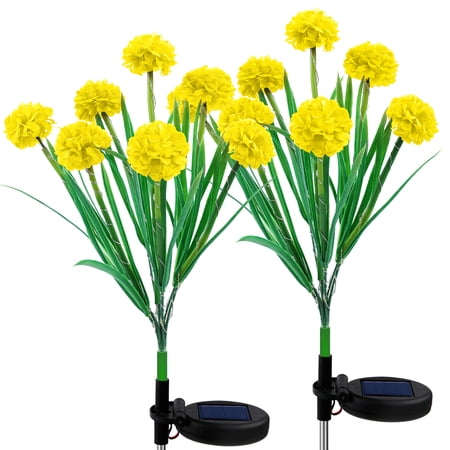 Joyoldelf Solar Outdoor Lights, Waterproof Garden Light for Outdoor Decor, Solar Powered Landscape Lights for Patio Yard Backyard Walkway lawn Decoration, Pathway Flower Stake Lights, Yellow