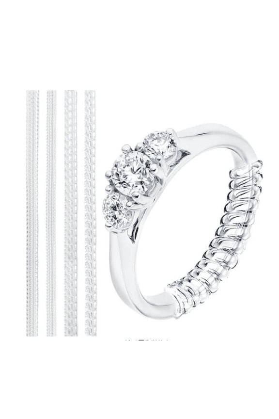 Ring Size Adjuster for Loose Rings, Transparent Silicone Jewelry Sizer, Mandrel for Making Jewelry Guard, Spacer, Sizers, Fitter for Women Loose Rings Fit Almost Any Ring - 5 Pack, 4 Sizes