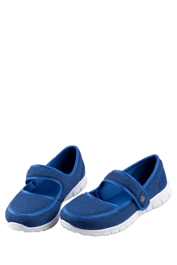 Miles Kimball Silver Steps Feather Lite Mary Jane Shoes, Gray Color