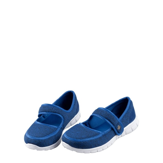 Miles Kimball Silver Steps Feather Lite Mary Jane Shoes, Gray Color