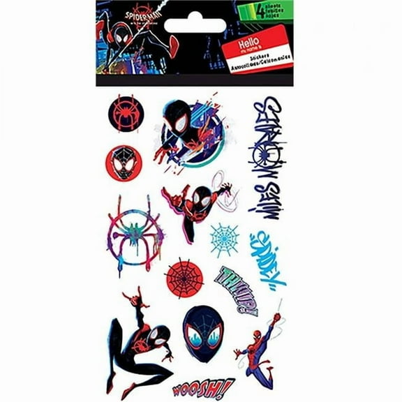 Miles Morales 846336 Marvel Comics Spider-Man Miles Morales 4-Sheet Variety Sticker Set