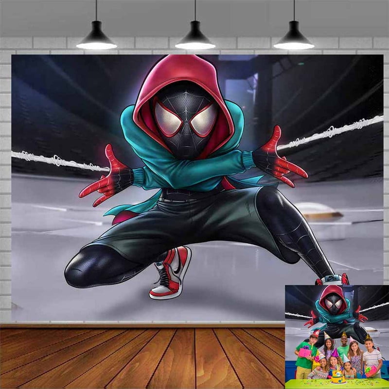Miles Morales Backdrop Banner Party Supplies Poster Movie Theme ...