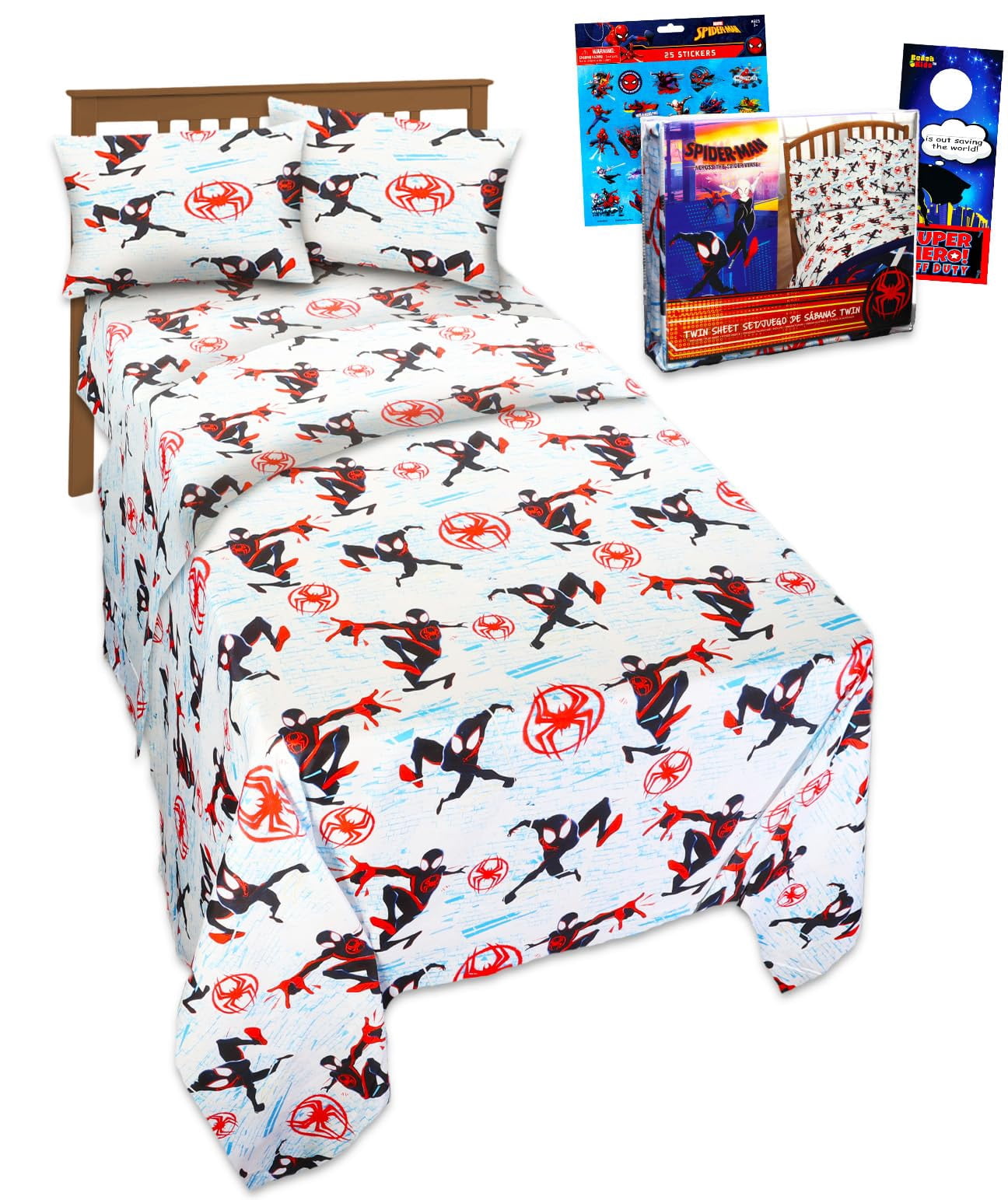 Miles Morales Bedding Set - Spiderverse Bedroom Decor Bundle Includes