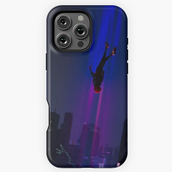 Miles Morales Falling Through the City, Modern Comic Graphic P887 Phone Case for iPhone 11 12 13 14 15 16 17 Pro Max