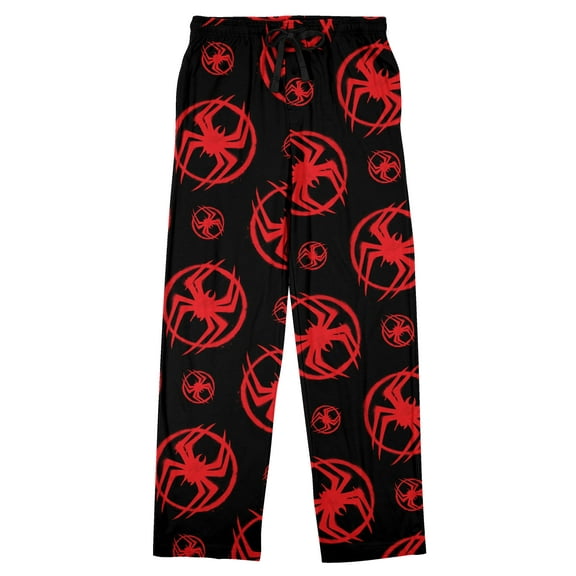Miles Morales Spider-Man: Across the Spider-Verse Logo AOP Men's Black Sleep Pajama Pants-XXL
