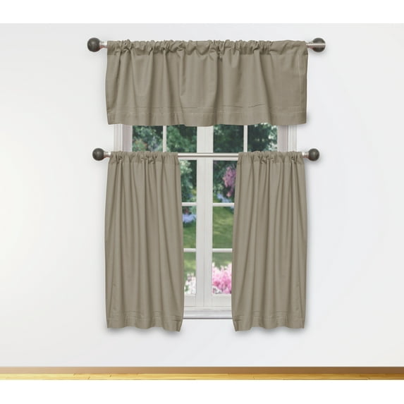 Miles Solid Kitchen Curtain & Tier Set
