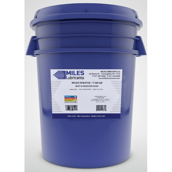 Miles Stratus, T, 68 Rust & Oxidation Hydraulic Fluid, 5-Gallon Pail