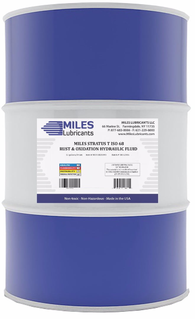 Miles Stratus, T, 68 Rust & Oxidation Hydraulic Fluid, 55-Gallon Drum