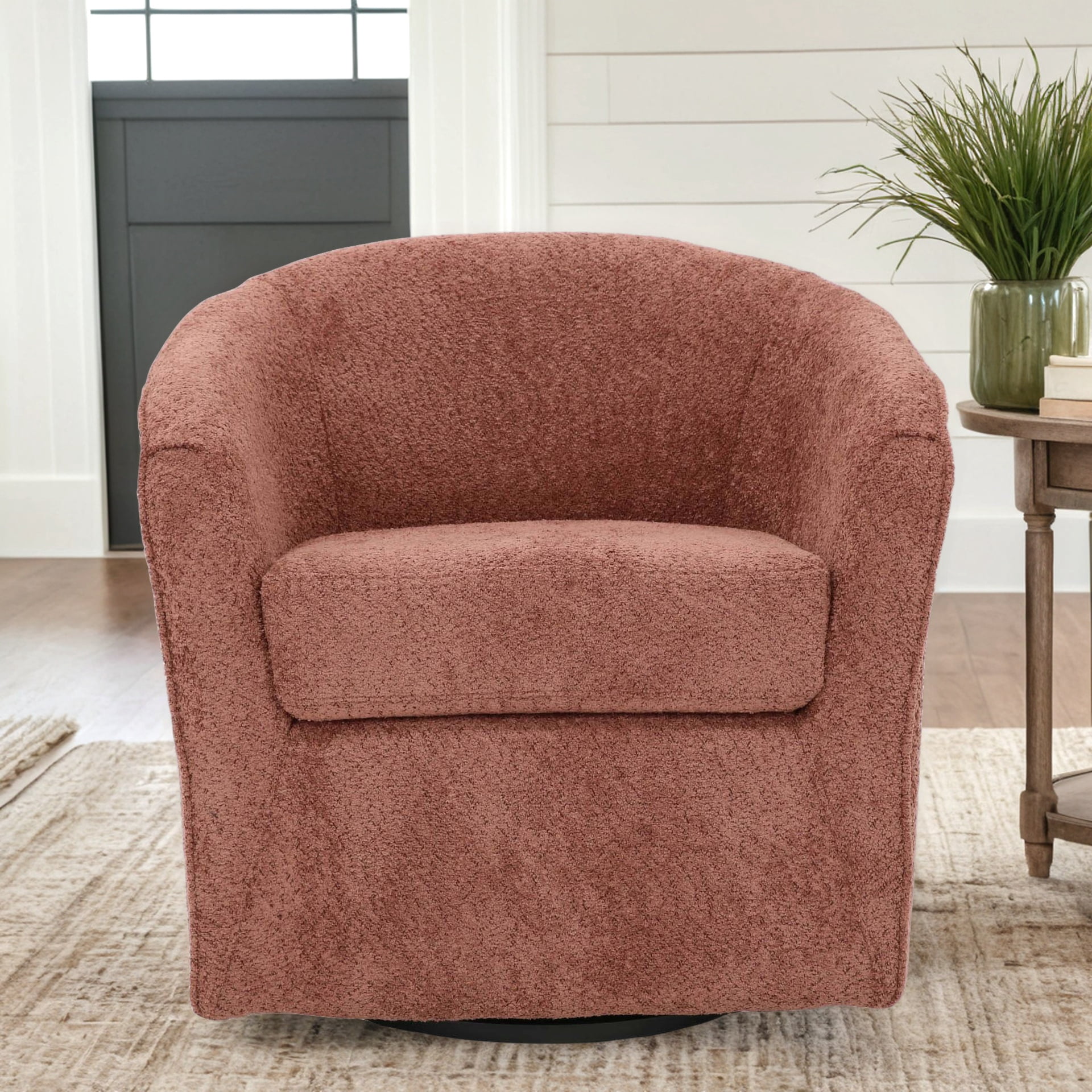 Mainstays Miles Swivel Accent Chair, Merrimac Terracotta