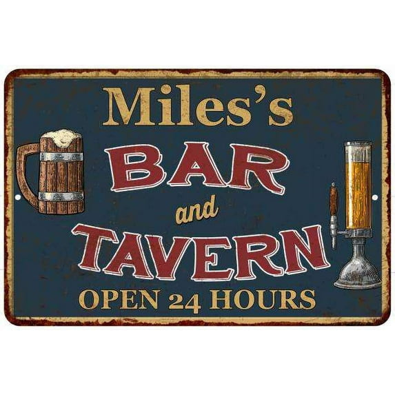 Miles's Green Bar & Tavern Rustic Sign 12 x 18 Matte Finish Metal 112180047228