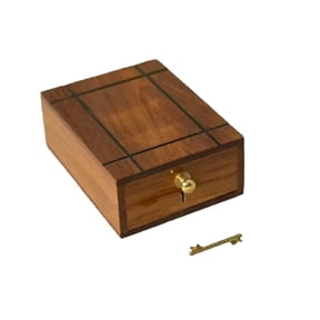 MilesMagic Magicians Invisible Lock Box Gimmick Puzzle Impossible Key Illusion Locked Unlocked Wooden Lockbox Close-Up Effect Street Stage Mentalism Magic Trick