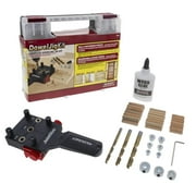 Milescraft 1333 Dowel Jig Kit - New, Improved, Self-Centering Handheld Dowel Jig with 3 Metal Bushing Sizes 1/4in, 5/16in, 3/8in - Complete Doweling Jig Kit with all Accessories
