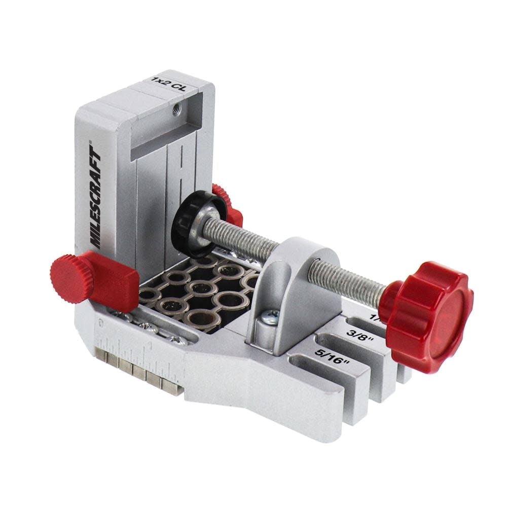Milescraft 1334 Joint Master Self-Clamping Aluminum Doweling Jig. Creates Edge, Corner, and Surface Joints. Includes Centering Spacers. For 1/4in, 5/16in, and 3/8in Dowel Pins