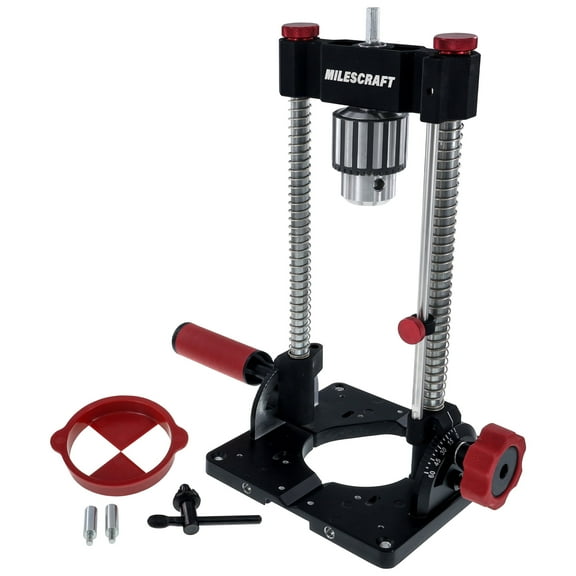 Milescraft 1348 DrillMatePRO Heavy-Duty Portable Drill Press, Keyed Chuck, Precision Drill Guide Jig, Drill Straight Holes at Any Angle Between 0 and 60, Increase Precision & Accuracy