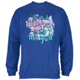 thumbnail image 1 of Milestone Birthday 100 Years To Look This Good Flowers Mens Sweatshirt Royal 3X-LG, 1 of 1