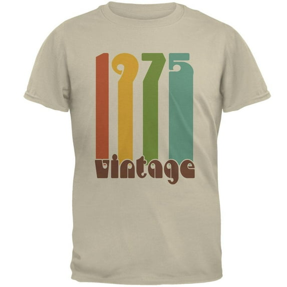 Milestone Birthday 1975 70's Color Bar Mens T Shirt Sand MD