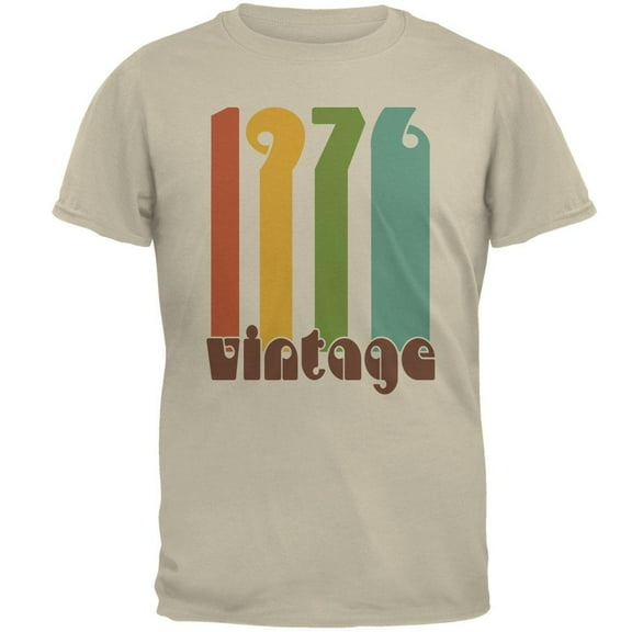 Milestone Birthday 1976 70's Color Bar Mens T Shirt Sand 2XL