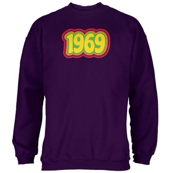 Milestone Birthday 60's 1969 Retro Psychedelic Mens Sweatshirt Purple LG