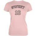 thumbnail image 1 of Milestone Birthday Athletic Sweet Sixteen 16 Juniors Soft T Shirt Blush Pink MD, 1 of 1