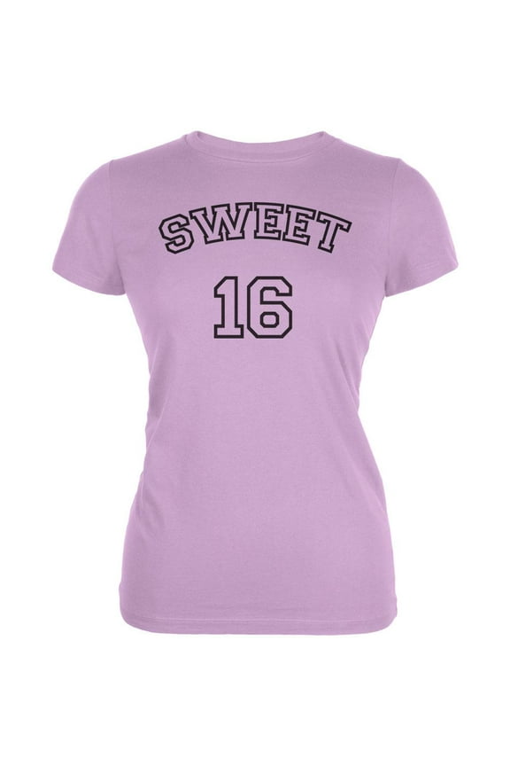 Milestone Birthday Athletic Sweet Sixteen 16 Juniors Soft T Shirt Lilac MD