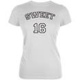 thumbnail image 1 of Milestone Birthday Athletic Sweet Sixteen 16 Juniors Soft T Shirt White 2XL, 1 of 1