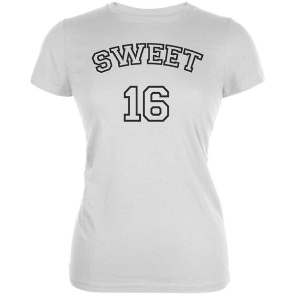Milestone Birthday Athletic Sweet Sixteen 16 Juniors Soft T Shirt White LG