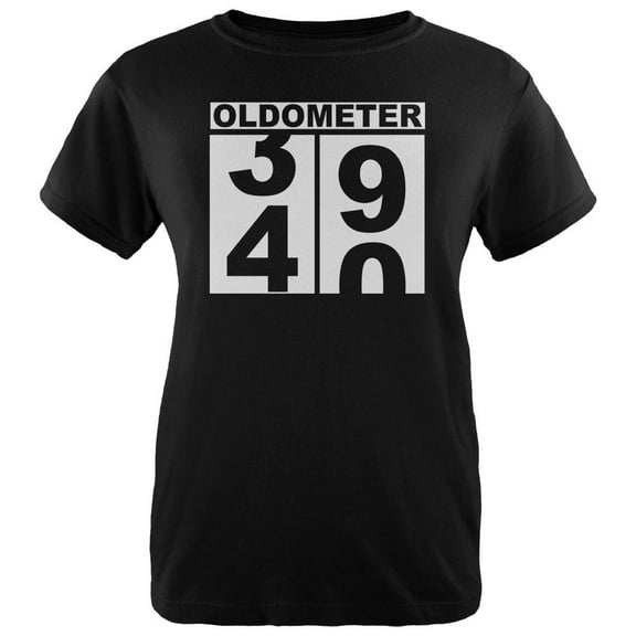 Milestone Birthday Oldometer Odometer Turning 40 Womens Organic T Shirt Black LG