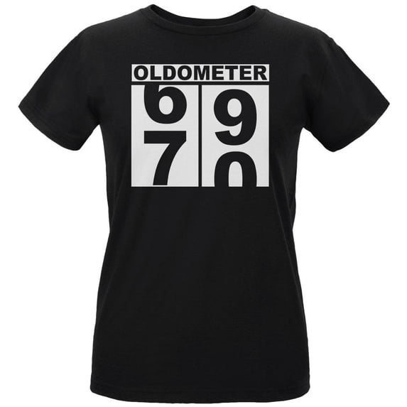 Milestone Birthday Oldometer Odometer Turning 70 Womens Organic T Shirt Black SM