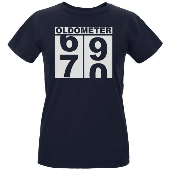 Milestone Birthday Oldometer Odometer Turning 70 Womens Organic T Shirt Navy MD