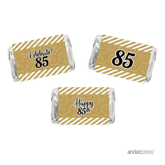 Milestone Hershey's Miniatures Labels Stickers, Celebrate 85, 85th Birthday or Anniversary, 36-Pack, , Not Real Glitter