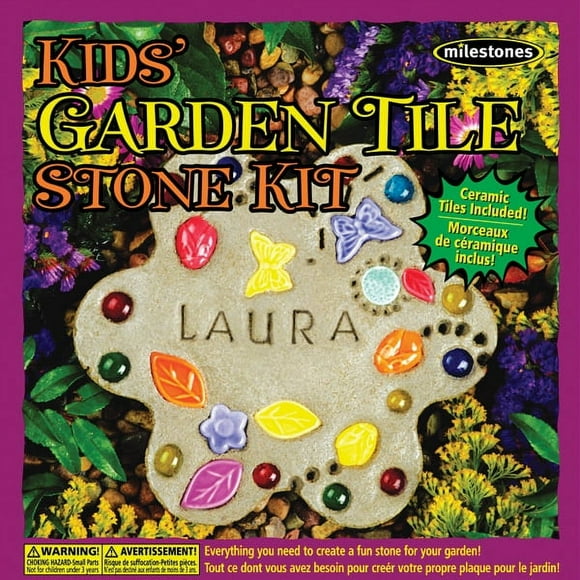 Milestones Kids Garden Tile Stepping Stone Kit, Multi-Color