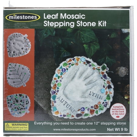Milestones Leaf Mosaic Steeping Stone Kit Multicolor Packed, 9 lb