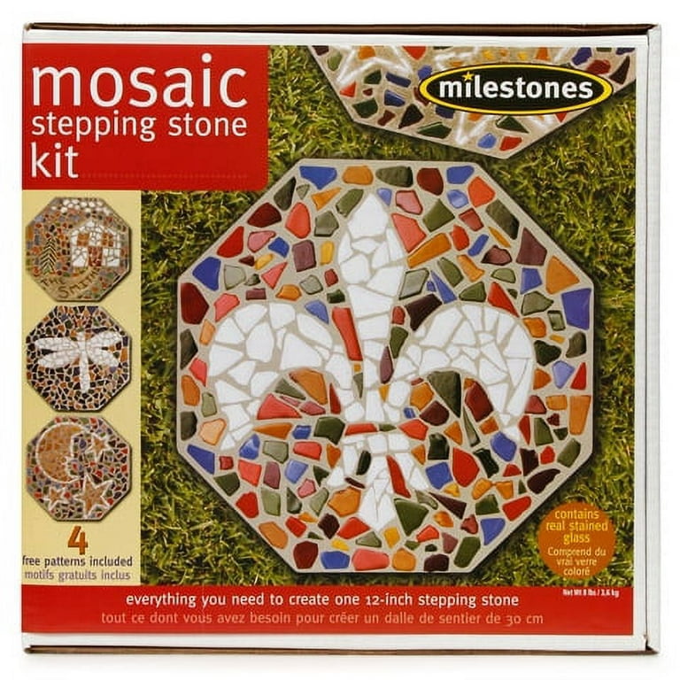 Milestones Mosaic Stepping Stone Kit, Makes a 12-Inch Stone