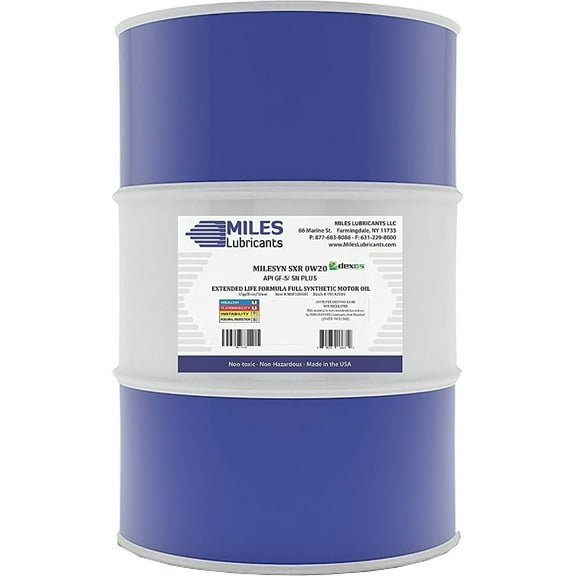 Milesyn SXR 0W20 API GF-6/SN, Full Synthetic Motor Oil, 55-Gallon Drum
