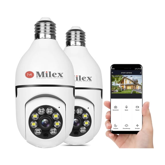 Milex light bulb security camera 2 Pack