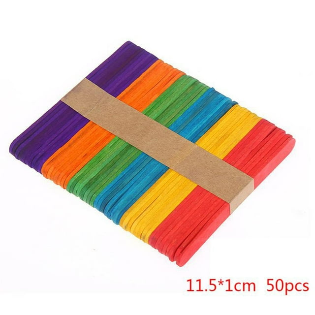 Milexda Wooden MultiPurpose Popsicle Sticks Craft ICES Ice Cream Wax