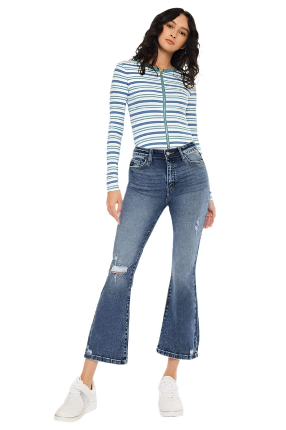 - Miley High-Rise Cropped Flare Jeans (26" Inseam) - KC20057D